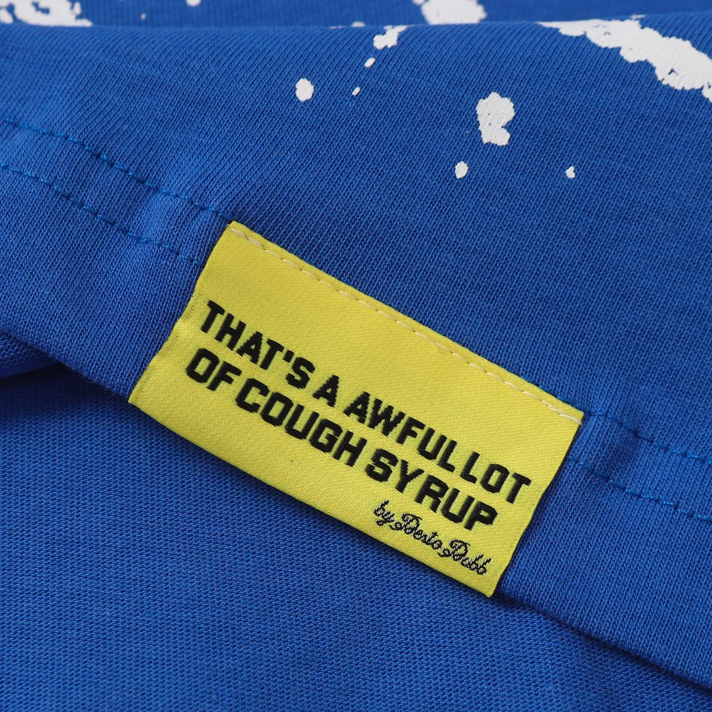 #kleinblue｜That's A AWFUL LOT OF COUGH SYRUP In Stock Real shot American simple trendy brand loose casual T-shirt Fabric (fabric): 32 counts Weight combed double yarn pure cotton Sizes (size): S-M L X L Color (colour): Klein Blue